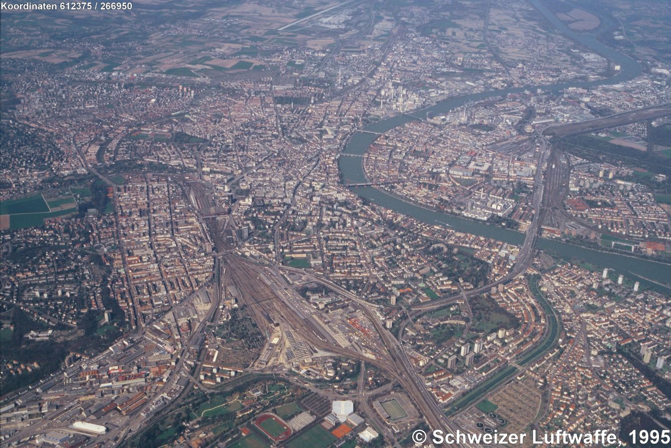 Grossraum Basel, Ansicht aus SE, 1995